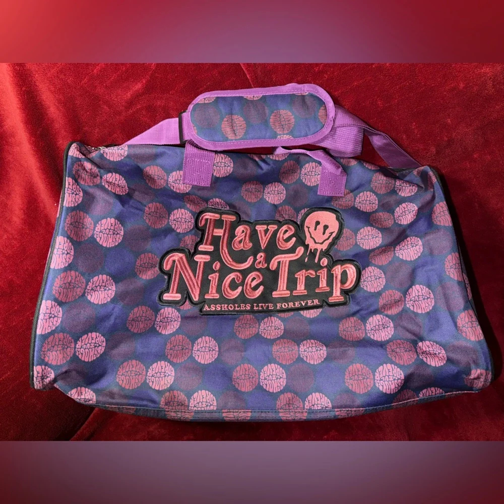 ALF (Assholes Live Forever) “Have A Nice Trip” Purple Duffle Bag- New